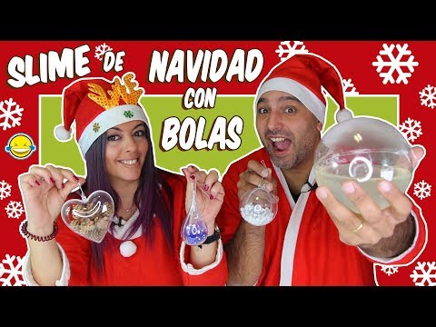 MAKING SLIME with CHRISTMAS BALLS 🎄Slime con Bolas de Navidad ❄️Giant Ball Xmas Slime DIY