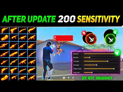 All Gun Headshot Sensitivity Setting After New OB46 Update | Free Fire Max Auto Headshot Sensitivity