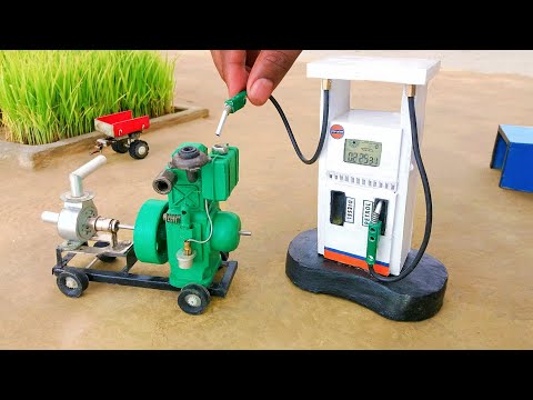 diy tractor mini diesel engine petrol pump science project || @KeepVilla