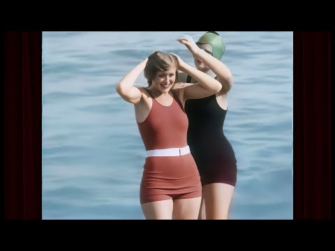 A Day at the Beach: Roaring 20s Footage HD Colorized to Life