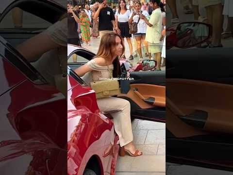 STUNNING LADY IN FERRARI #carspotting #monaco #supercars