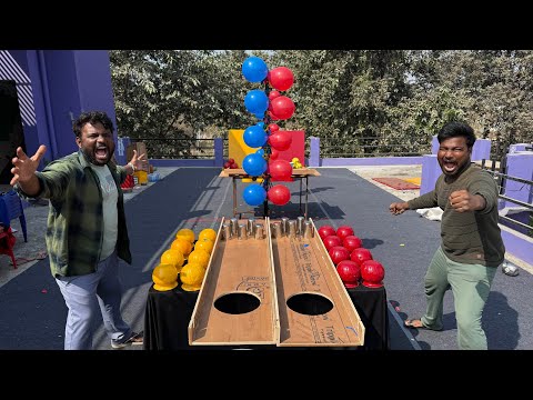 Slide Steel Glass Pop Balloon and Roll Football ⚽️ Challenge