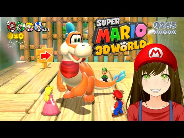 Super Mario 3D World - World 1-4 Plessie's Plunging Falls & 1-5 Switch Scramble Circus