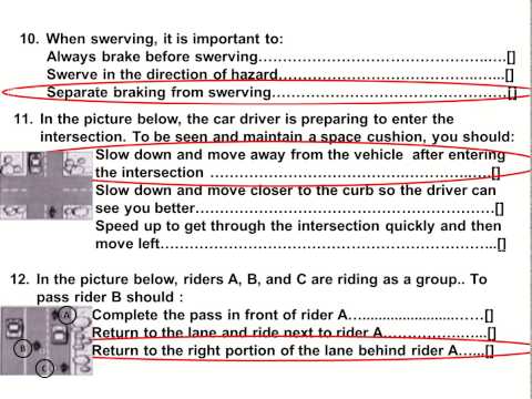 california motorcycle permit practice test