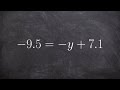 Decimals and Negative Variables in Equations