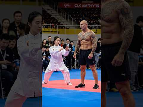 The competition ended before the beauty even warmed up #kungfu #master #crazy #amazing #funny #cool