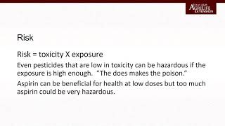 Pesticide Hazards and Safety - Dr. Mark Matocha