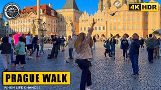 Prague Evening Walk from Karlovo náměstí to Old Town Square | Wenceslas Square & Historic Streets