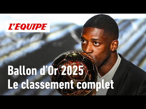 Ballon d'Or 2025 - Le classement complet
