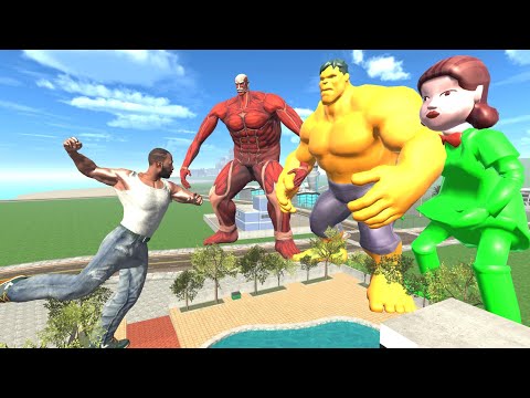 Franklin Found Orange Hulk,Titan & Green Squid Doll Baby In Indian Bike Driving 3d