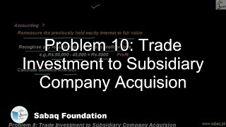 Problem 10: Trade Investment to Subsidiary Company Acquision