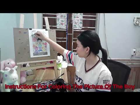 instructions for coloring the picture of the boy