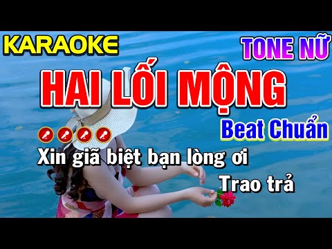 Hai Lối Mộng Karaoke Bolero Nhạc Sống Tone | Nàng Thơ Karaoke