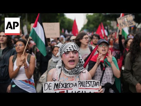 YouTube video thumbnail: Pro-Palestinian Protests Across Latin America on Oct. 7 Anniversary