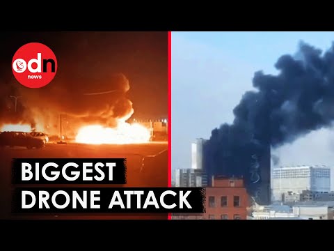 Dramatic Footage Shows 'Biggest' Drone Attack Ahead of Crucial US-Ukraine Talks