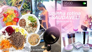 Minha nova rotina SAUDÁVEL! Começando na academia + dieta🤍 | Rotina, treinos, refeições e receitas