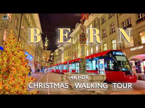 BERN Switzerland 🇨🇭 Christmas Markets 4K Evening Lights: Discover the Heart of City Center