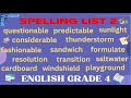 Spelling and Vocabulary Challenges