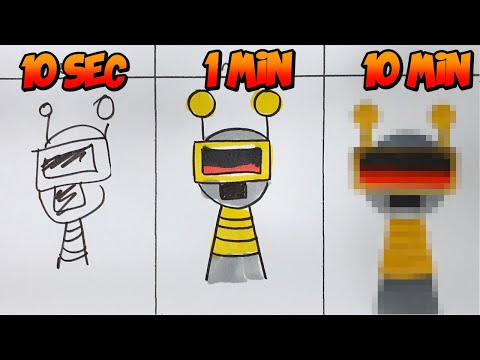 Drawing Sprunki Fun Bot phase 5 in 10 minutes Challenge CA