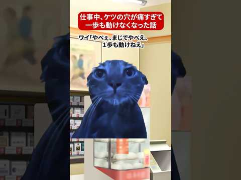 仕事中、ケツの穴が痛すぎて一歩も動けなくなった話#猫ミーム #猫マニ #社畜