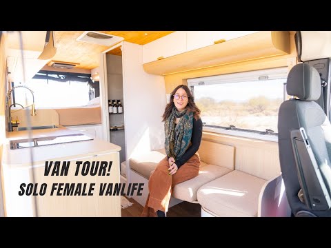 Luxury Solo Female Vanlife: Inside Her Stunning High-End Van with Shower & HUGE Electrical System!
