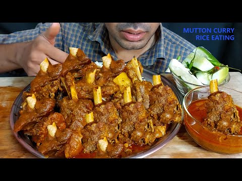 masaladar mutton nalli handi masala spicy gravy huge rice salad eating show mukbang food
