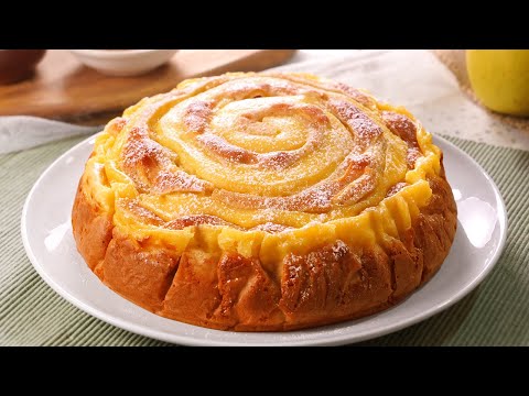 Tarta Tornado de Manzana y Crema Pastelera ¡Fácil y deliciosa!