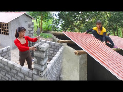 (90 Day) Strong Girl Build A Off Grid House With Brick,...Young girl runs away from home