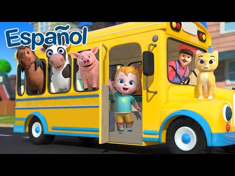 Las Ruedas del Autobús | Versión Animales de Granja | Español | canciones Infantiles