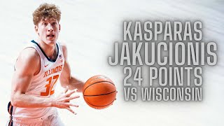 Kasparas Jakucionis 24 PTS vs Wisconsin (Dec 10th 2024)