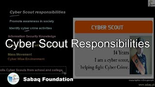 Cyber Scout Responibilities