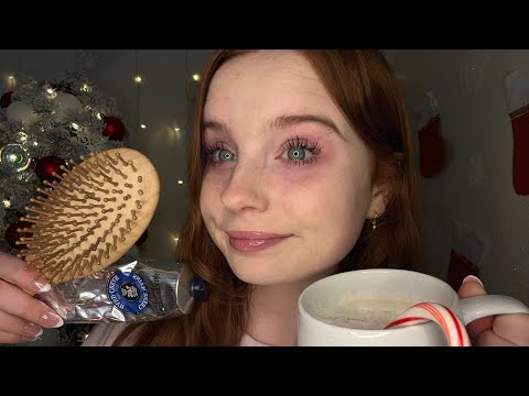 ASMR Comforting You During A Winter Storm 🌨️🦌⛄️ (hair brushing, layered sounds)