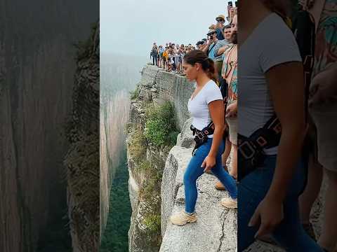 Cliff Airbag in Canyon = Insane 🔥😱 #pov #adrenaline #viral #cliffjump #airbag