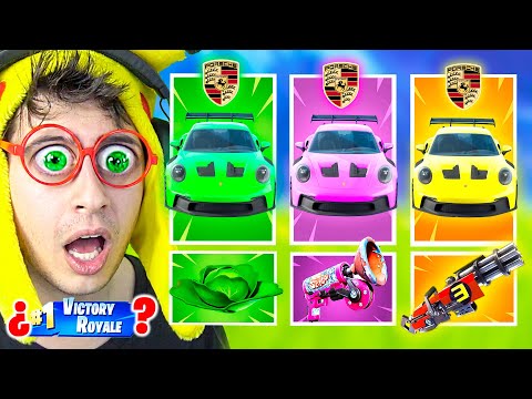 Reto Porsche GT3 de Colores 🟢🔵🔴🟡!! (Coche Secreto 🤑) - Fortnite TEKENDO