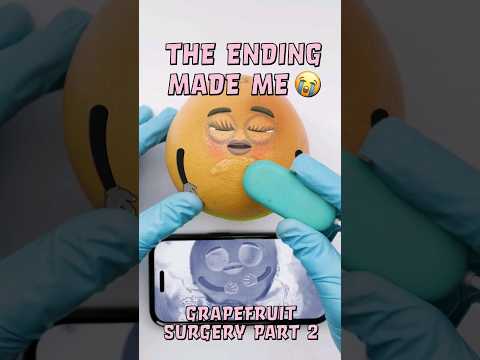 Grapefruit Surgery Part 2😇 - GOOSEBUMPS AT THE END🥹❤️ #foodsurgery #fruitsurgery #animation