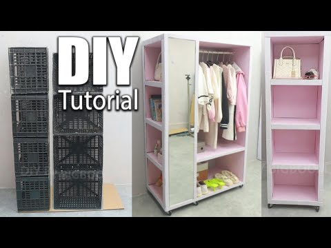 DIY Multi-Purpose Wardrobe Using Fruit Baskets and Cardton !