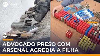 Homem é preso por agredir filha e esconder arsenal de armas em casa | #SBTManhã
