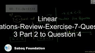 Linear Equations-Review-Exercise-7-Question 3 Part 2 to Question 4