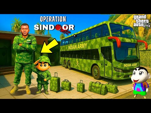 Shinchan & Franklin Pinchan Indian Army Sent Military Bus for Operation Sindoor in Gta 5 | GTA V