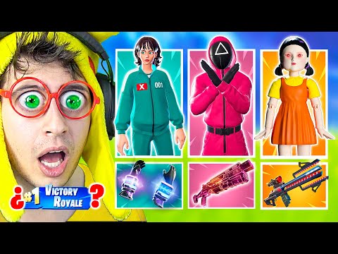 Random Juego del Calamar Skin Challenge 👧🏻⭕🟪🐙!! (Fortnite)
