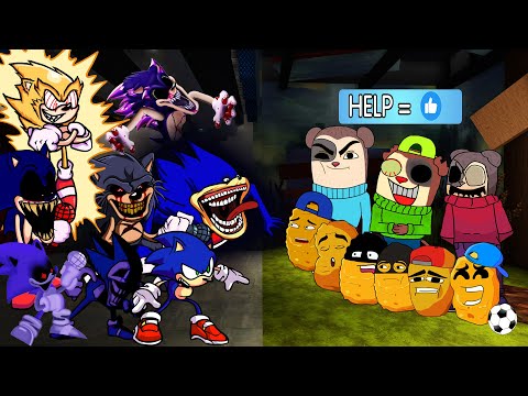 FNF Nugget Vs Jimmy & New Max Vs Shin Sonic, Sonic Exe,Sonic (All Phases)🎶 Friday Night Funkin'