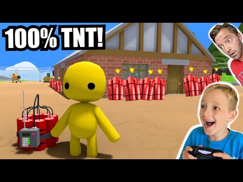 Father & Son BLOW UP A HOUSE?! / Video Game Time