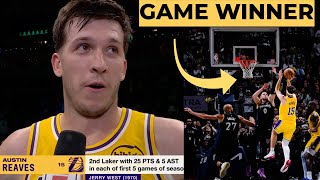Austin Reaves SALVÓ a los Lakers en el Último Segundo vs Minnesota