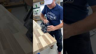 Cutting clean 45 chamfers with the @festool-canada  HLC 82 cordless planer and chamfer attachment