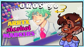 ✨TRYING out ARRTX 90 colors OROS Markers!! | Yapping about MHA while making fanart 