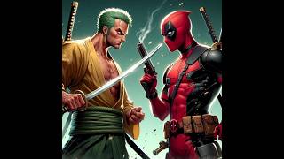 zoro and Deadpool and captain America and spiderman fight #marvel #anime #one piece #zoro