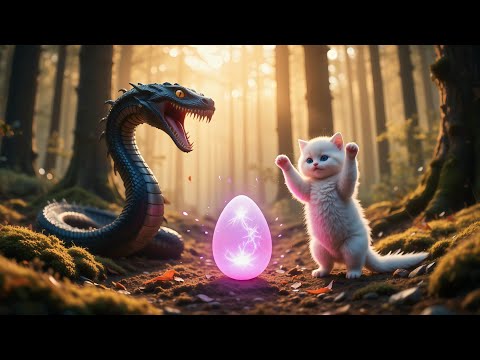 Brave Little Cat Protects an Egg from a Snake! 😮 #dog #cute #funny #pet fanny animals video #cat