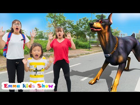Emma and Bona pretend play with superhero dog | 핑크 퐁, 슬라임 / 레인보우 생일 케이크 만들기
