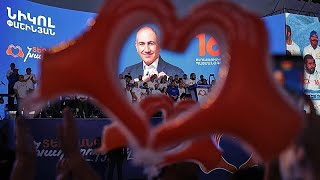 YouTube video thumbnail: Nikol Pashinyan Hails 'Historic Victory' in Armenia's Decisive Election
