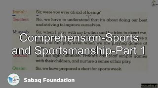 Comprehension-Sports and Sportsmanship-Part 1